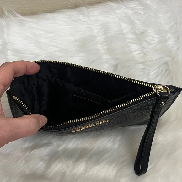 Michael Kors Black Pebbled Leather Wristlet - Picture 7 of 12